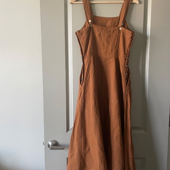 Son de Flor Pinafore Dress - Like New Warm Brown - Picture 6 of 9